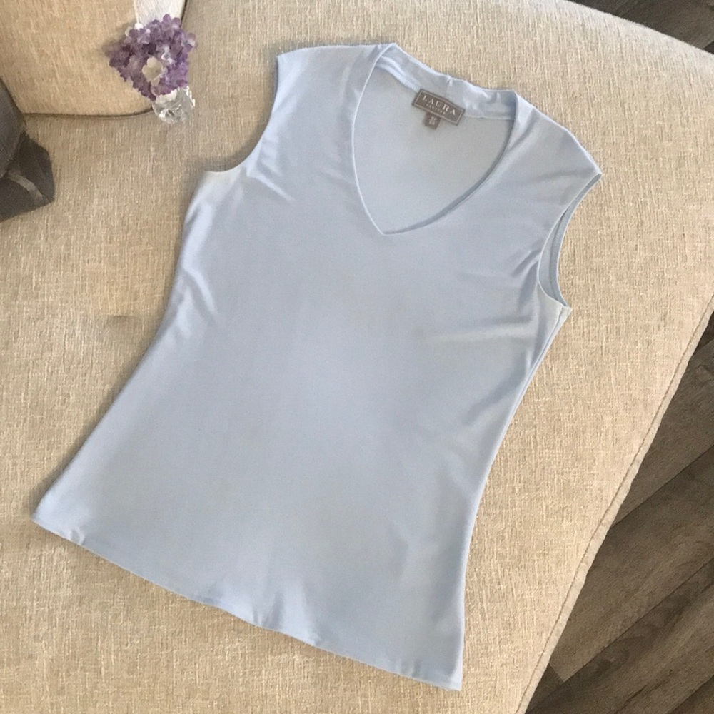 Laura Petites XS Baby Blue Tank Top